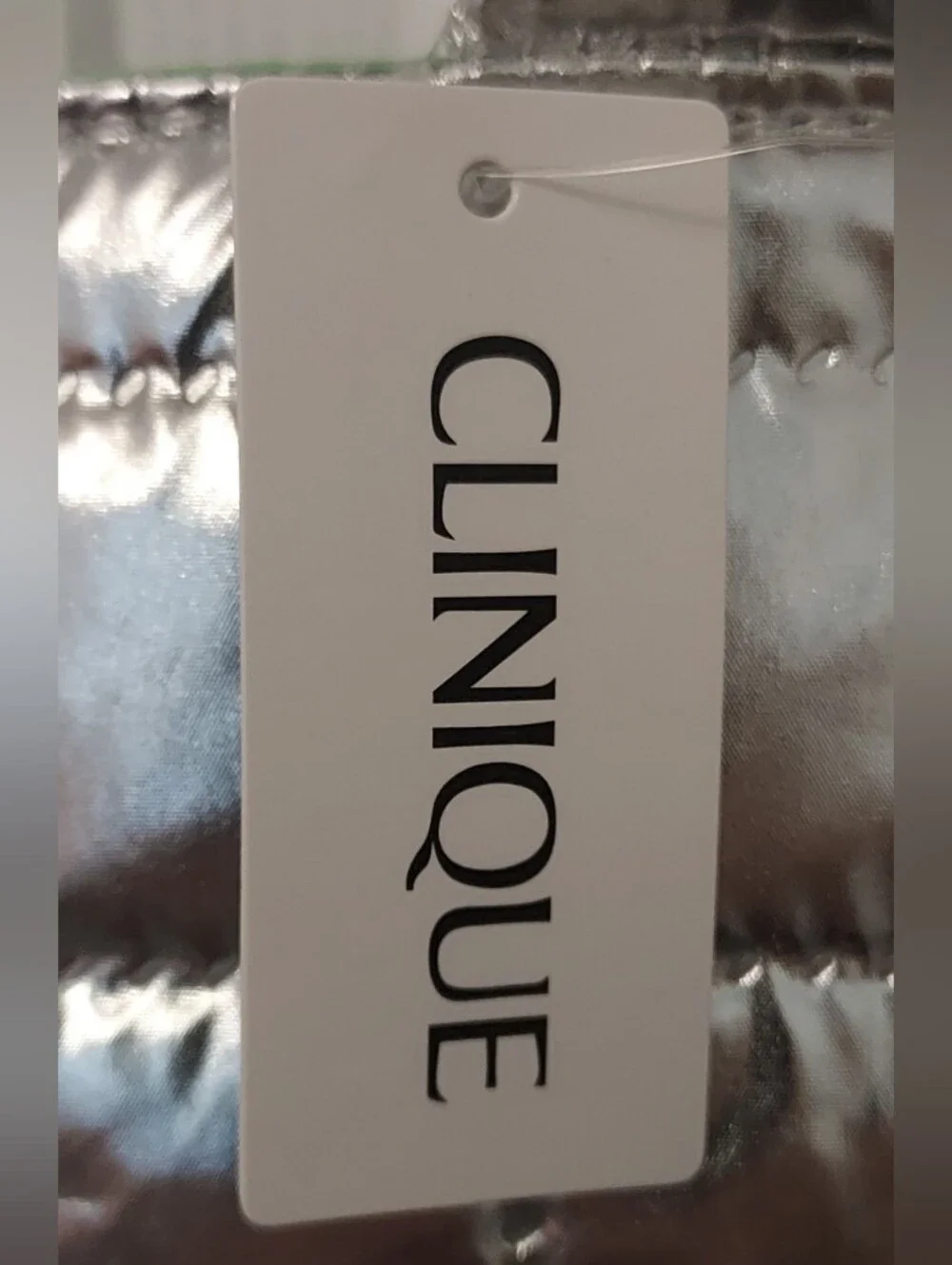 Clinique Silver Quilted Tote Bag